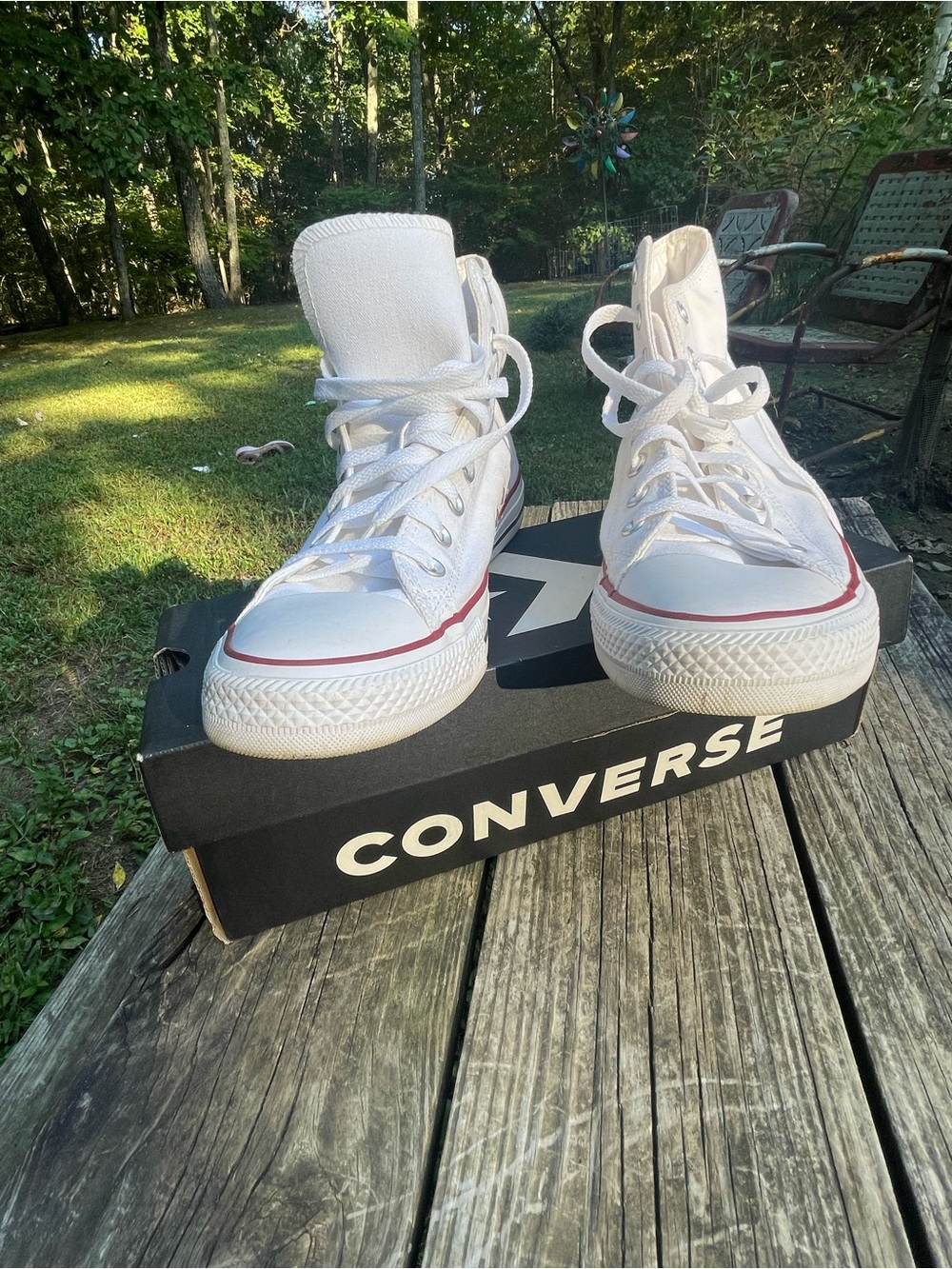 Converse All Star High Top White Unisex M-8 W-10 Optical Sneaker M7650
